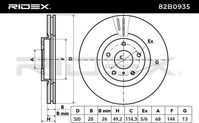 спирачен диск RIDEX 82B0935