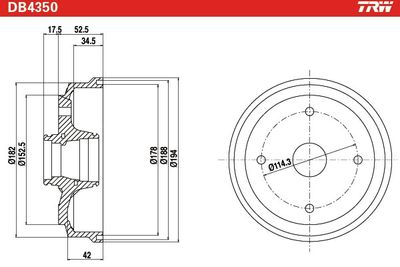 BREMSTROMMEL TRW DB4350 1