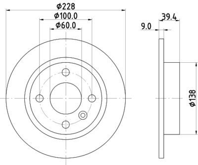 Тормозной диск HELLA 8DD 355 105-441 для VOLVO 440