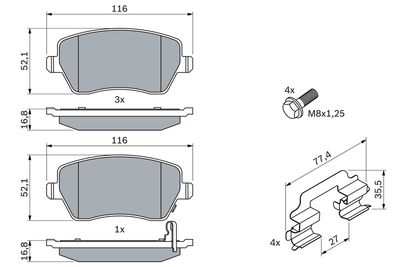 Brake Pad Set, disc brake 0 986 494 160