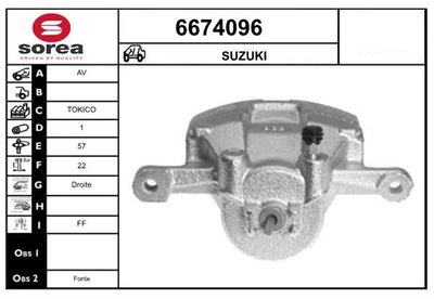 STARTCAR 6674096 Тормозной суппорт  для SUZUKI SX4 (EY, GY) 1.6 VVT (RW 416)