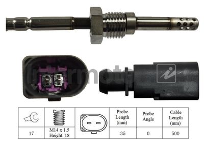 Sensor, exhaust gas temperature Intermotor 27056