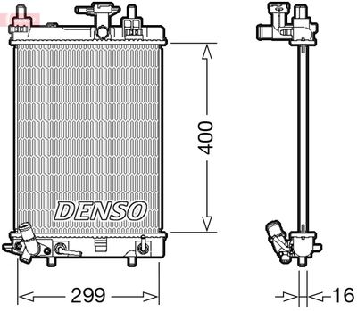 Радиатор, охлаждение двигателя DENSO DRM35004 для DAIHATSU CUORE
