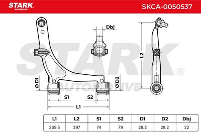 носач, окачване на колелата STARK SKCA-0050537