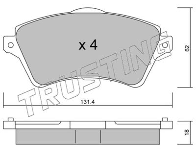 TRUSTING 358.0 Тормозные колодки и сигнализаторы  для LAND ROVER FREELANDER I (L314) 1.8 i 16V 4x4