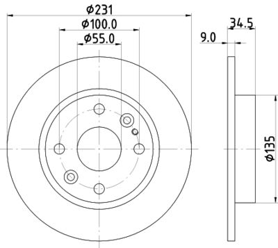 Тормозной диск HELLA 8DD 355 106-471 для MAZDA MX-5