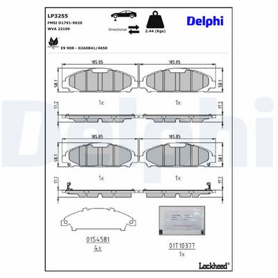 Remblokken set Voor , past: FORD USA MUSTANG 2.3-5.2 02.14-
