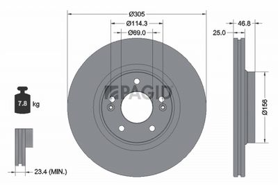 Tarcza hamulcowa PAGID 55922NC