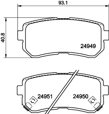 Комплект тормозных колодок, дисковый тормоз HELLA 8DB 355 029-711 для HYUNDAI i20