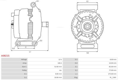 Alternator A0821S