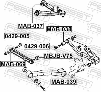 Mounting, control/trailing arm MAB-069