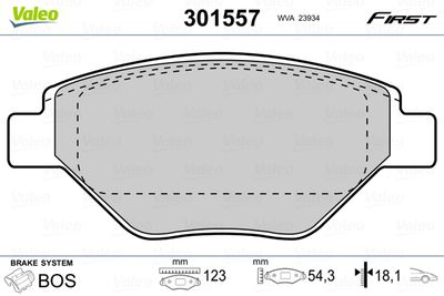 Brake Pad Set, disc brake 301557