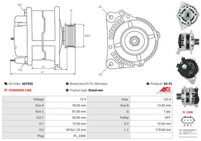 GENERATOR / ALTERNATOR AS-PL A0793S 4