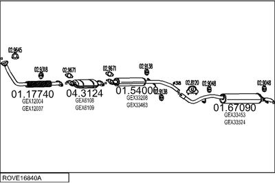 SISTEM DE ESAPAMENT MTS ROVE16840A004020