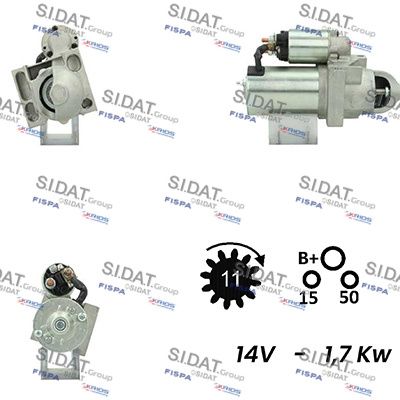 Стартер SIDAT S12DR0307A2 для CADILLAC ESCALADE