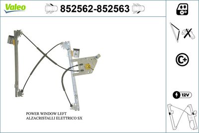 стъклоподемник VALEO 852563