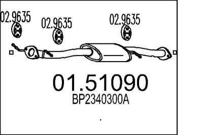 MTS 01.51090 Глушитель выхлопных газов  для MAZDA 323 C IV (BG) 1.8 16V Turbo 4WD