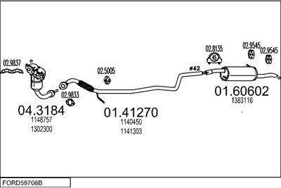 Układ wydechowy MTS FORD59708B018692