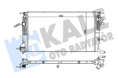 Радиатор, охлаждение двигателя KALE OTO RADYATÖR 355840 для RENAULT FLUENCE