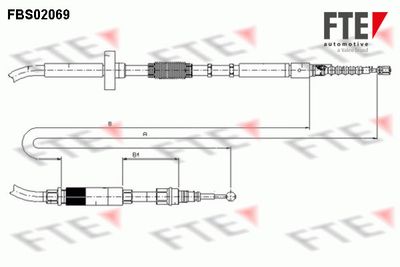 Тросик, cтояночный тормоз FTE FBS02069 для AUDI A4