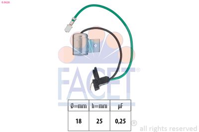 FACET Condensator, ontstekingssysteem Made in Italy - OE Equivalent (0.0628)