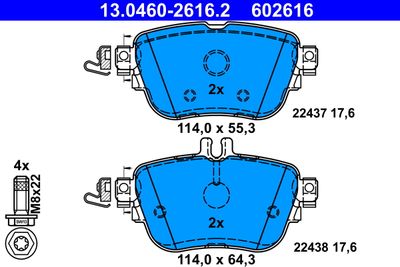 Brake Pad Set, disc brake 13.0460-2616.2