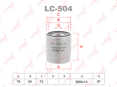 LC-504 LYNXauto Масляный фильтр