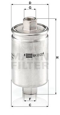 Топливный фильтр MANN-FILTER WK 612/2 для CHEVROLET CORVETTE