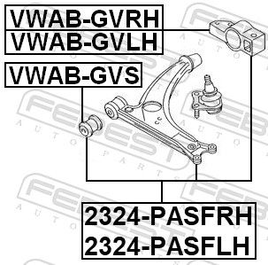 Control/Trailing Arm, wheel suspension 2324-PASFLH