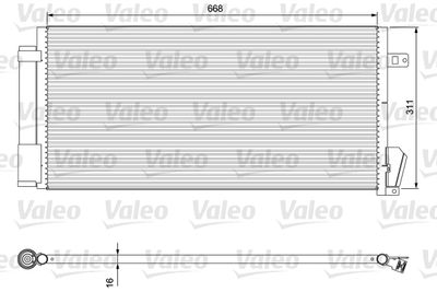 VALEO 814377 Радиатор кондиционера  для FIAT DOBLO (Фиат Добло)