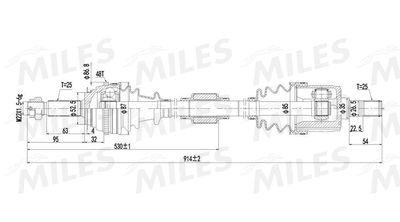 Приводной вал MILES GC02176