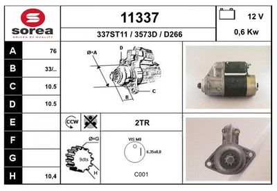 Стартер EAI 11337 для VW KARMANN