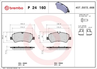 Brake Pad Set, disc brake P 24 160