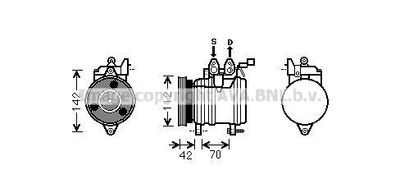 Компрессор, кондиционер AVA QUALITY COOLING HYAK201 для HYUNDAI GETZ