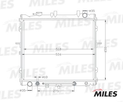 Радиатор, охлаждение двигателя MILES ACRB100