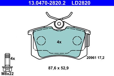 Brake Pad Set, disc brake 13.0470-2820.2