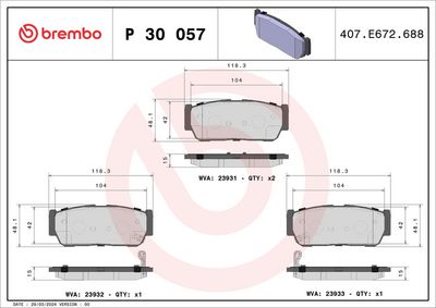 Brake Pad Set, disc brake P 30 057