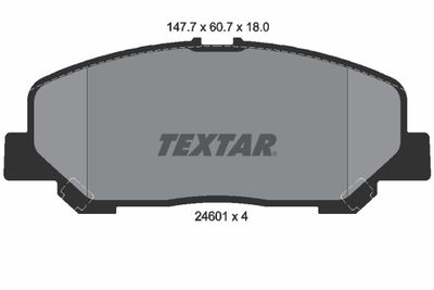 Комплект тормозных колодок, дисковый тормоз TEXTAR 2460101 для TOYOTA ALPHARD