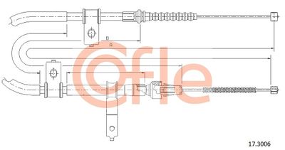 Тросик, cтояночный тормоз COFLE 92.17.3006 для DAIHATSU FEROZA