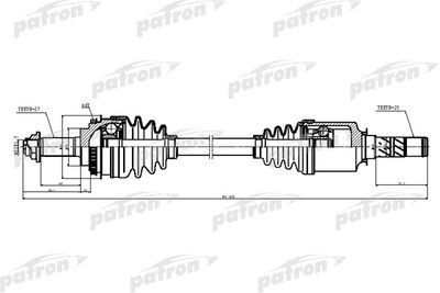 Приводной вал PATRON PDS5528 для SUBARU LEGACY