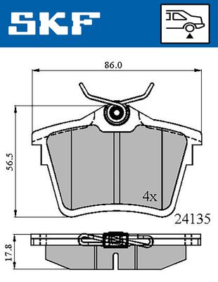 Комплект тормозных колодок, дисковый тормоз SKF VKBP 90186 для CITROËN C5