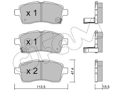 Комплект тормозных колодок, дисковый тормоз CIFAM 822-1162-0 для SUZUKI IGNIS