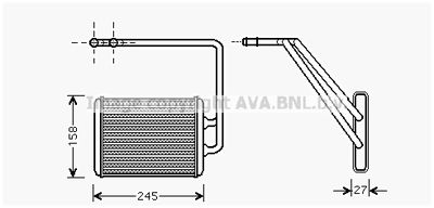 AVA QUALITY COOLING HY6141 Радиатор печки  для HYUNDAI TIBURON (Хендай Тибурон)