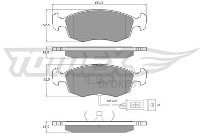 Комплект тормозных колодок, дисковый тормоз TOMEX Brakes TX 11-33 для FORD SCORPIO