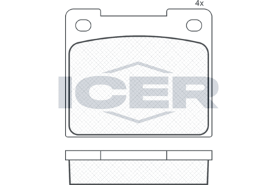 Комплект тормозных колодок, дисковый тормоз ICER 180033 для LANCIA FULVIA