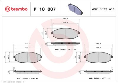 BREMBO Remblokkenset, schijfrem PRIME LINE (P 10 007)