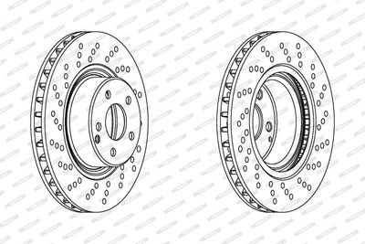 Brake disc Voor Links/Rechts past: MERCEDES C (W203), CLS (C219), S (C215), S (W220, V220) 1.8-5.8 10.98-12.10