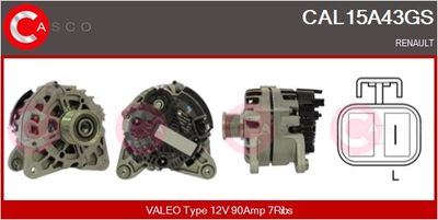 CASCO CAL15A43GS Генератор  для RENAULT (Рено)