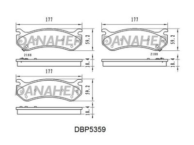 DANAHER DBP5359 Тормозные колодки и сигнализаторы  для HUMMER  (Хаммер Хаммер)