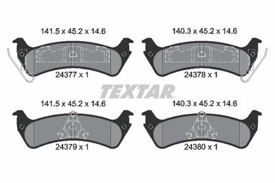 Комплект тормозных колодок, дисковый тормоз TEXTAR 2437701 для FORD USA WINDSTAR